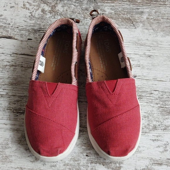 ⚀Sz 2 Toms Red White Stripe Nautical - Picture 3 of 11